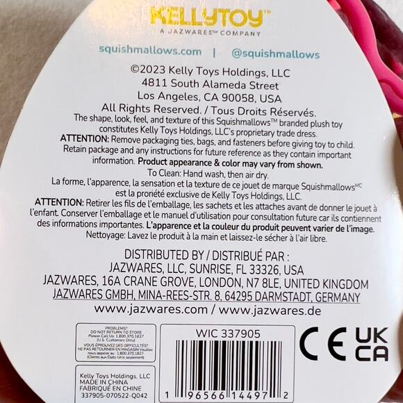 Squishmallows Elpha S3 # 1628 Squish Date 4-6-22 RARE Valentines Day 2023 Clipon - Picture 6 of 12